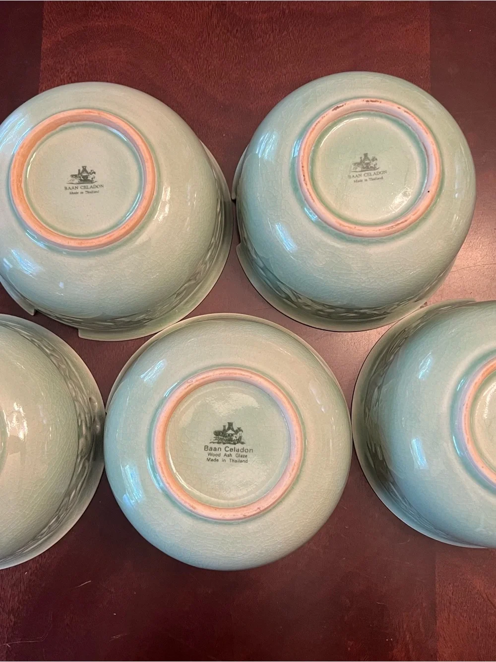 Celadon Ceramic Noodle Bowls with Chopstick Rest - Soft Green Set